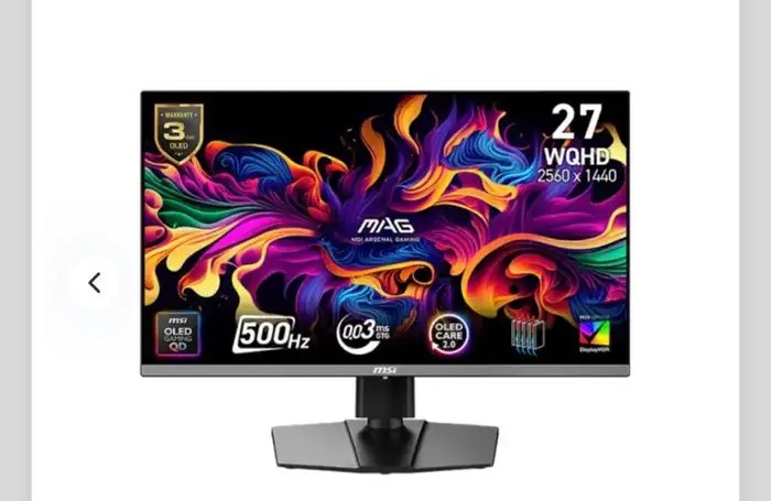 شاشة قيمنق اوليد - msi oled 500hz 2k