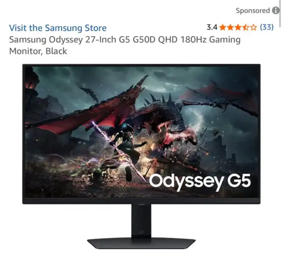 للبيع شاشة سامسونج Odyssey G5 G50D مقاس 27 بوصة